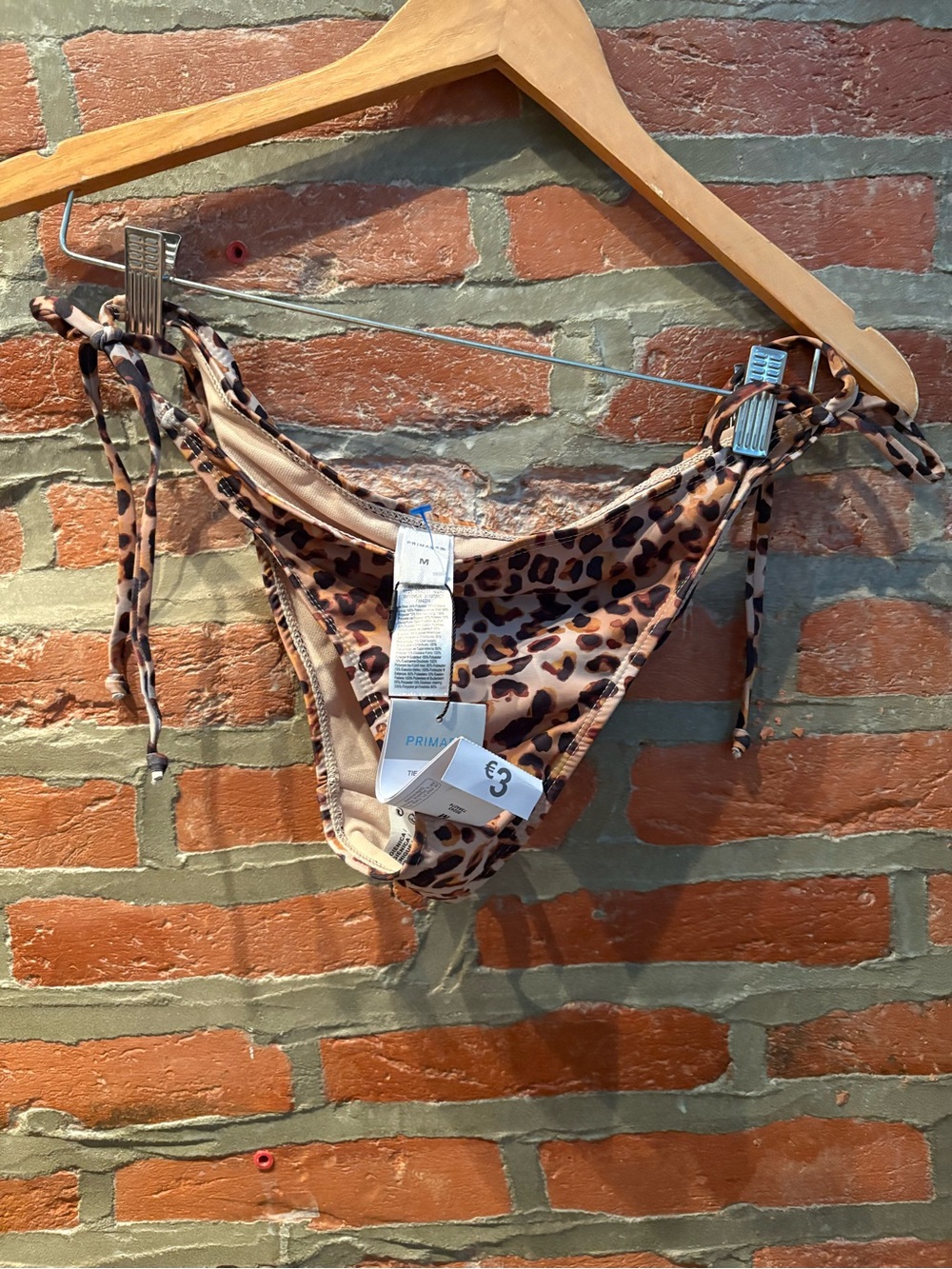 Primark Leopard Tie-Side Bikini Bottoms in Brown and Black MUST BUNDLE